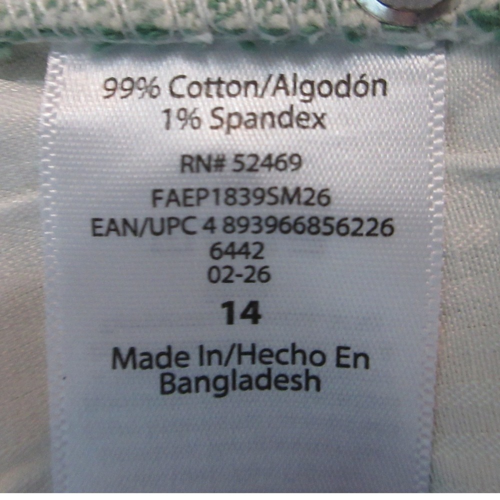 FREE ASSEMBLY Relaxed Fit Carpenter Jeans Sz 14 Green & White Striped Denim NWT - Picture 11 of 16